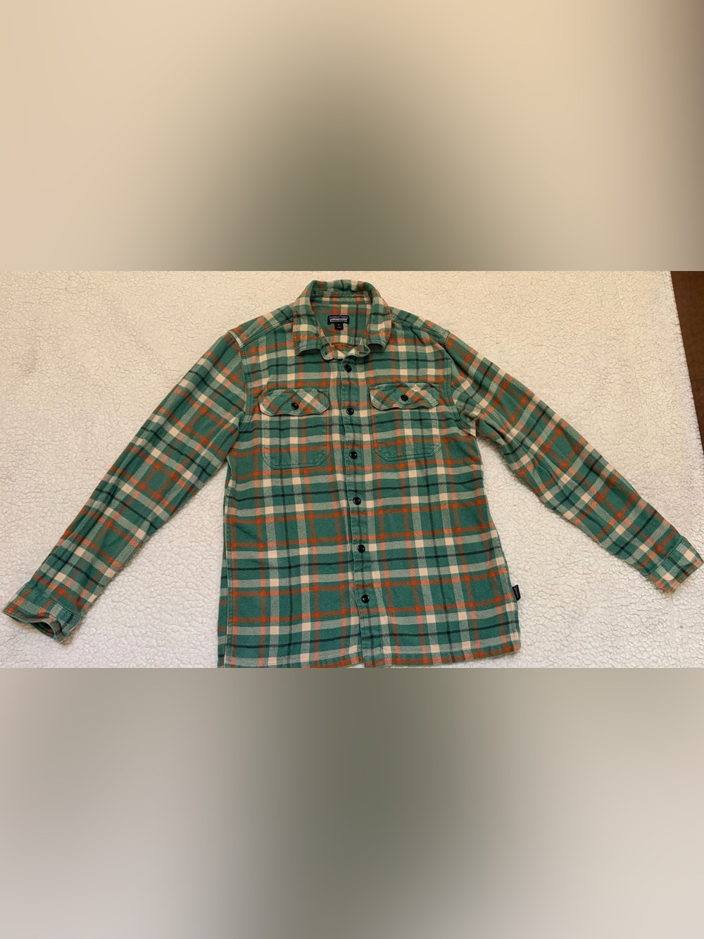 Patagonia Long Sleeve Fjord Flannel Shirt Independence: Eelgrass Green Sz S